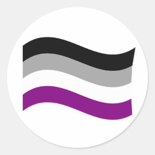 ASEXUAL FLAG WAVING CLASSIC ROUND STICKER