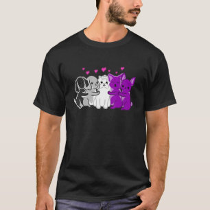 Asexual Fur Friends Cats Dogs Ace Lgbqa Pride Asex T-Shirt