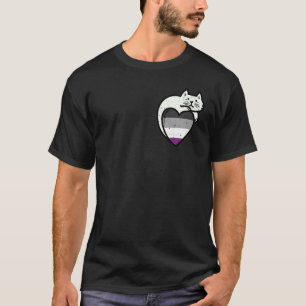 Asexual Heart Cat Pocket Ace Pride Flag Asexuality T-Shirt
