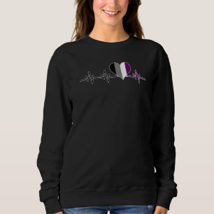Asexual Heartbeat Life Love Heart Trendy Cute Prid Sweatshirt