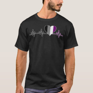 Asexual Heartbeat Life Love Heart Trendy Cute Prid T-Shirt
