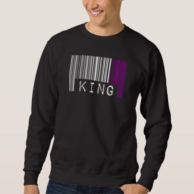 Asexual King Barcode Trendy Asexual Pride Flag Aes Sweatshirt (Front)