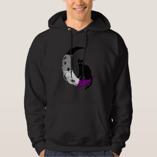 Asexual Moon Space Cat Pride Cat Asexual Lgbt Cat Hoodie