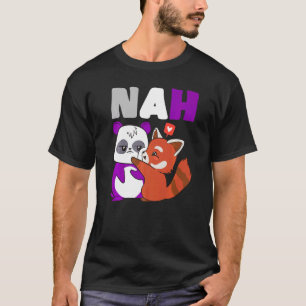 Asexual Nah Cute Bear Fox Asexual Flag Asexual Pri T-Shirt