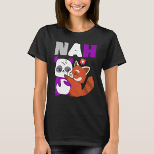Asexual Nah Cute Bear Fox Asexual Flag Asexual Pri T-Shirt