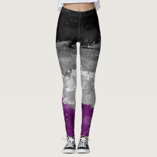 Asexual Paint Splatter Flag Leggings