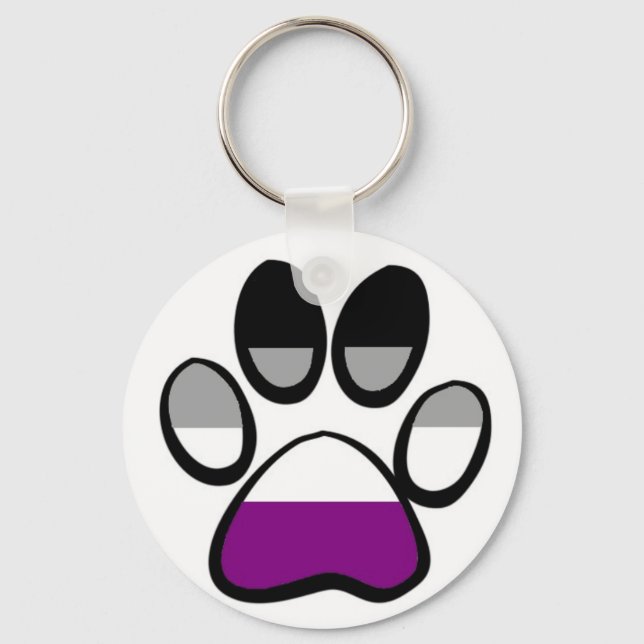 Asexual Pawprint Key Ring (Front)