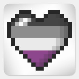 Asexual Pixel Heart Square Sticker