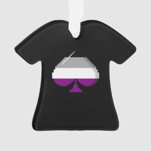 Asexual Pride 8-Bit Pixel Ace of Spades Ornament