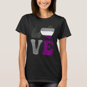 Asexual Pride Ace Flag LOVE Heart LGBTQ T-Shirt
