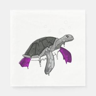 Asexual Pride Ace Flag Sea Turtle Subtle LGBTQ Napkin