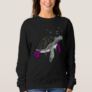 Asexual Pride Ace Flag Sea Turtle Subtle LGBTQ Sweatshirt