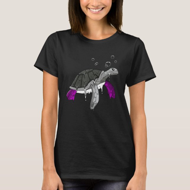 Asexual Pride Ace Flag Sea Turtle Subtle LGBTQ T-Shirt (Front)
