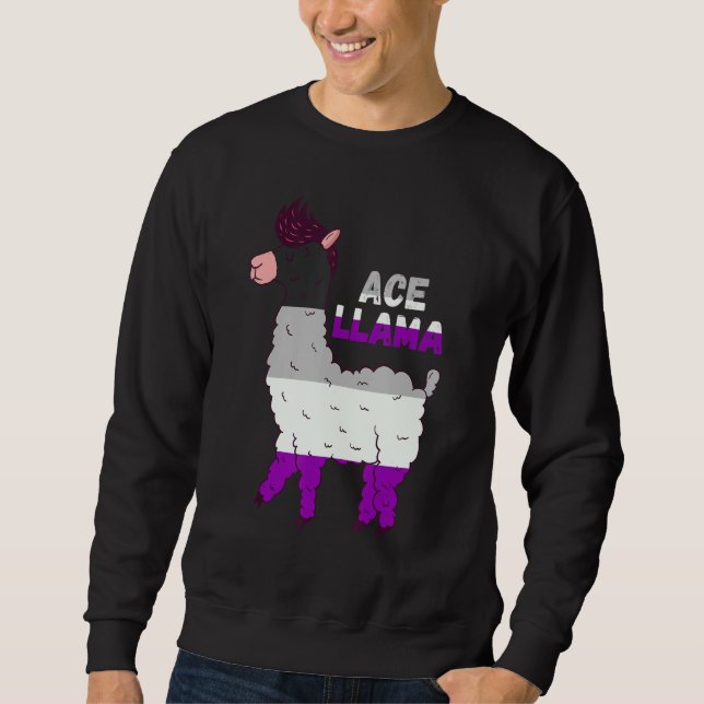 Asexual Pride Ace Llama Asexual Animal Asexuality  Sweatshirt (Front)