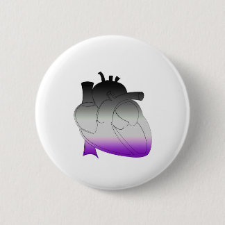 Asexual Pride Anatomical Heart 6 Cm Round Badge
