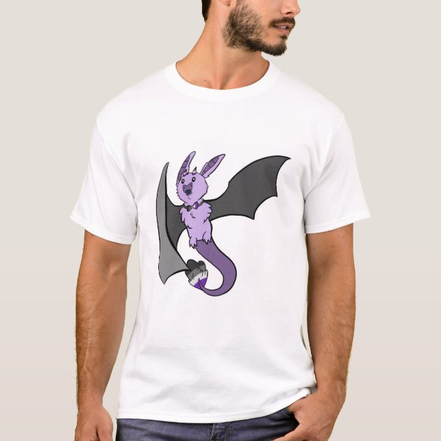 Asexual Pride Bat Dragon T-Shirt (Front)