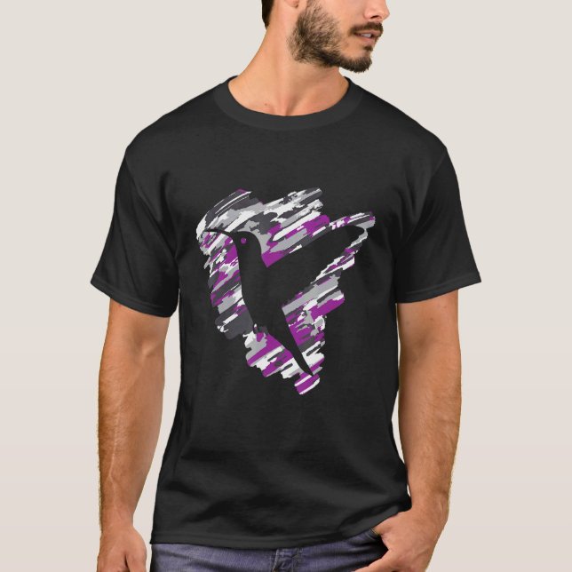 Asexual Pride Bird Support Asexuality T-Shirt (Front)