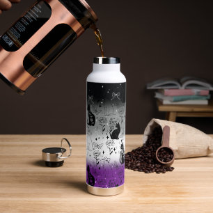Asexual Pride Black Cat - Mystical Witchy Water Bottle