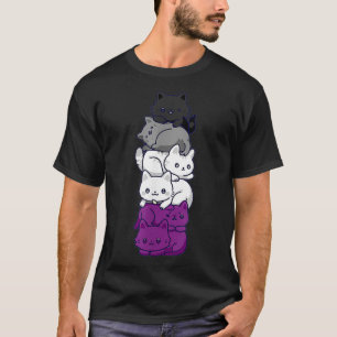 Asexual Pride Cat LGBT Stuff Flag Kawaii Cute Cats T-Shirt
