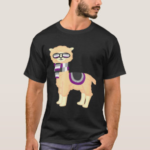 Asexual Pride Cool Llama with Ace Pride Sunglasse T-Shirt