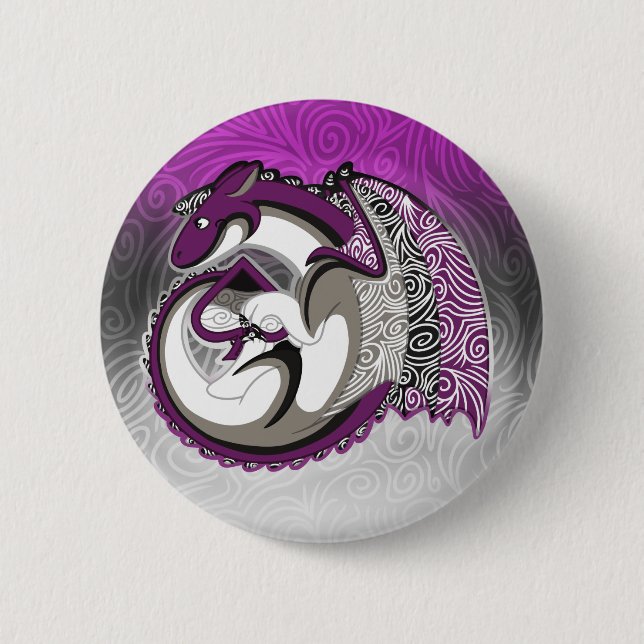 Asexual Pride Dragon Button (Front)