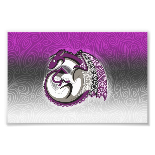 Asexual Pride Dragon Print (Front)