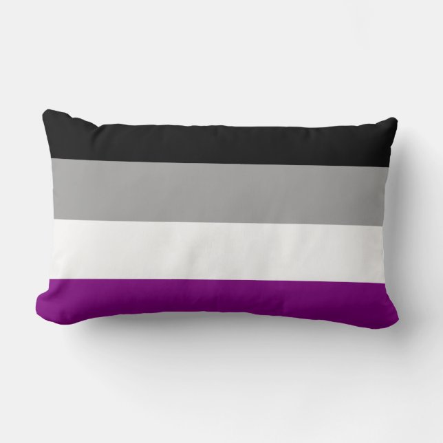 Asexual Pride Flag (Ace) (Asexuality) Lumbar Cushion (Front)