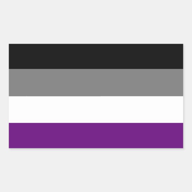 Asexual Pride Flag [ Ace | Demi | Grey ] Rectangular Sticker (Front)