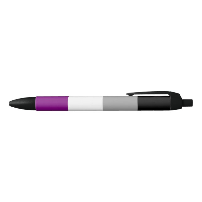 Asexual Pride Flag Black Ink Pen (Top)