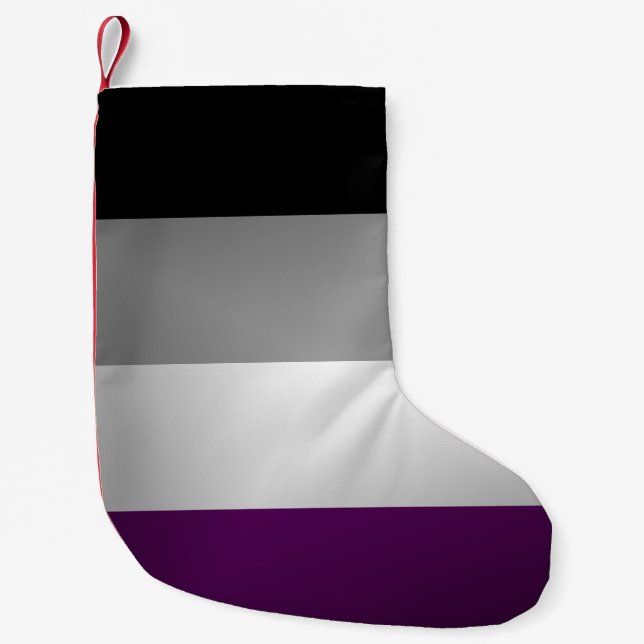 Asexual Pride Flag Coloured Background Small Christmas Stocking (Front)
