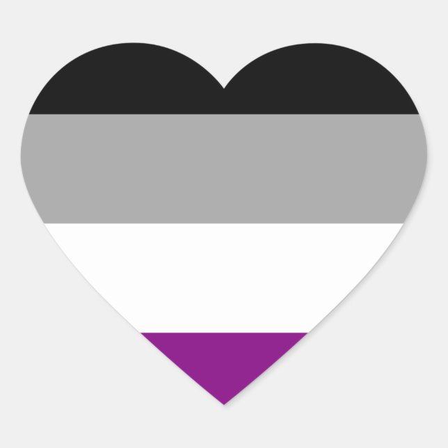 Asexual Pride Flag Heart Sticker (Front)