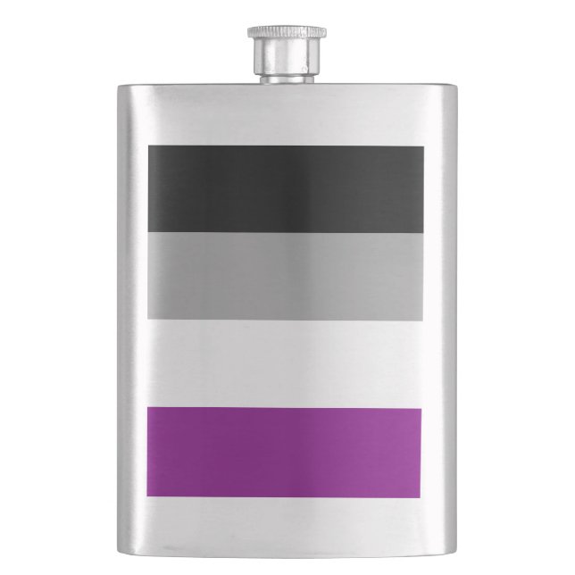 Asexual Pride Flag LGBTQ Hip Flask (Front)