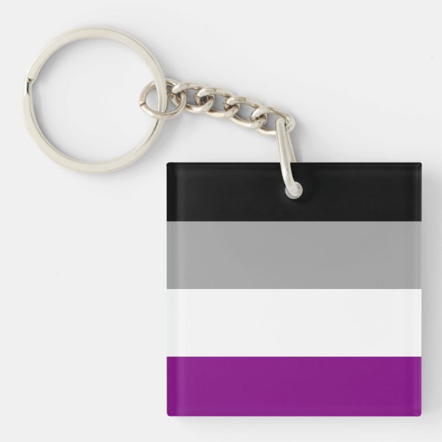 Asexual Pride Flag LGBTQ Key Ring (Front)