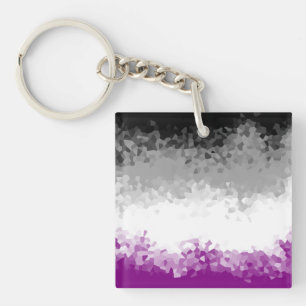 Asexual Pride Flag LGBTQIA Nonsexual Abstract Key Ring
