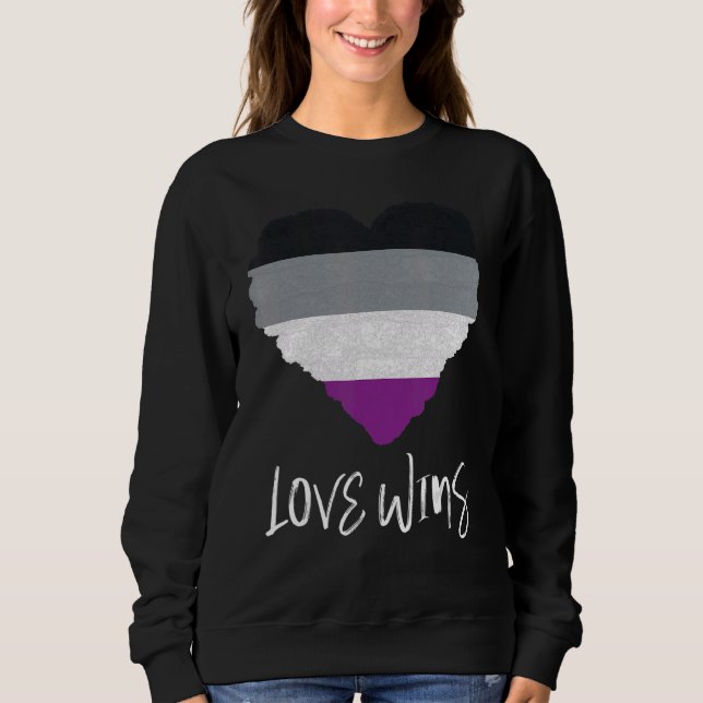 Asexual Pride Flag Love Wins Asexual 1 Sweatshirt (Front)