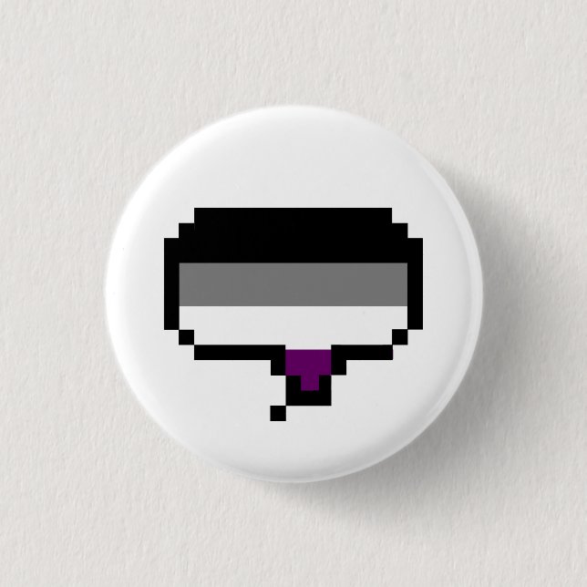 Asexual Pride Flag Pixel Speech Bubble 3 Cm Round Badge (Front)