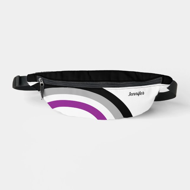 Asexual Pride Flag Rainbow Cute Personalised Bum Bags (Front)