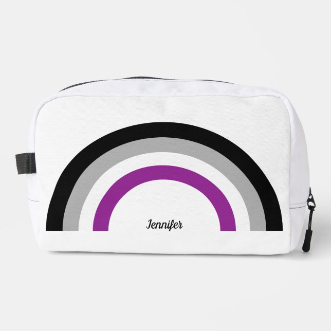 Asexual Pride Flag Rainbow Cute Personalised Dopp Kit (Front)