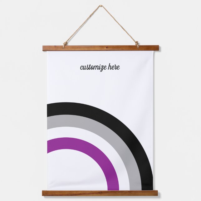 Asexual Pride Flag Rainbow Personalised Hanging Tapestry (Front)