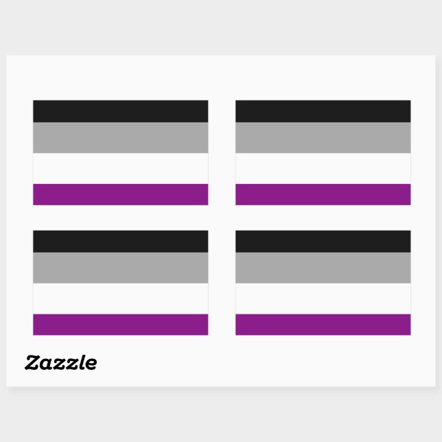 Asexual Pride Flag Rectangular Sticker (Sheet)