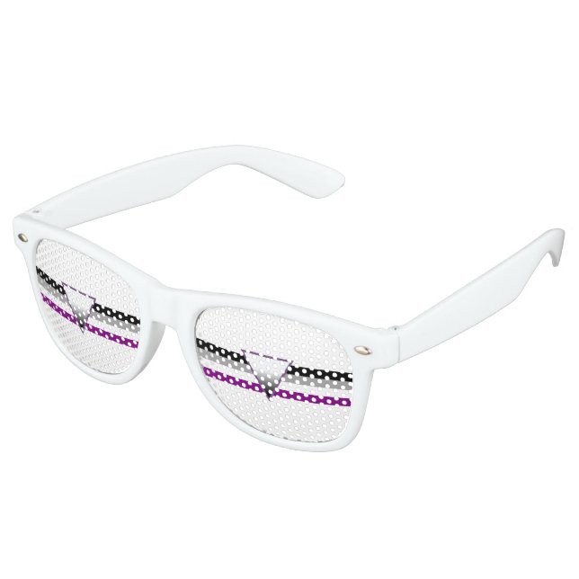 Asexual Pride Flag Retro Sunglasses (Angled)