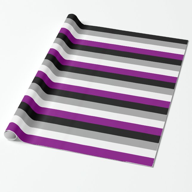 Asexual Pride Flag Wrapping Paper (Unrolled)