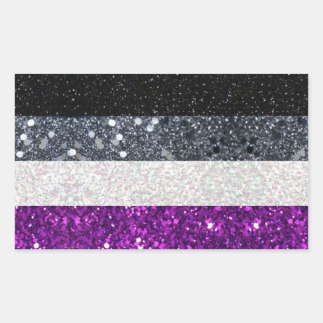 Asexual Pride glitter sticker (Front)
