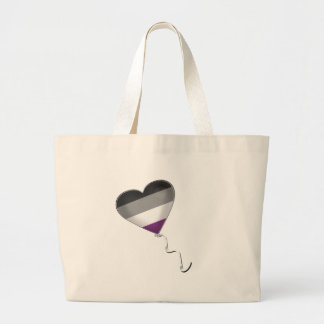 Asexual Pride Heart Balloon Large Tote Bag