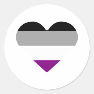 Asexual Pride Heart Classic Round Sticker