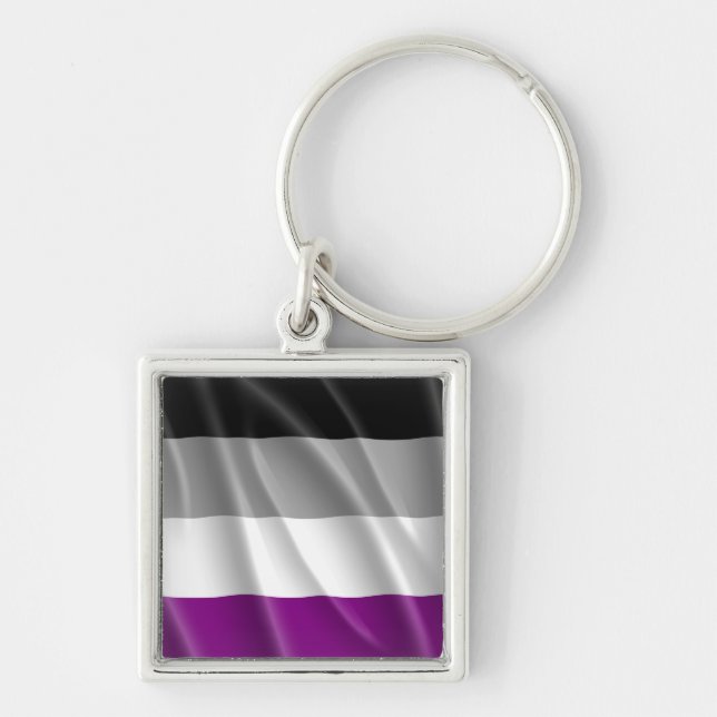 ASEXUAL PRIDE KEY RING (Front)