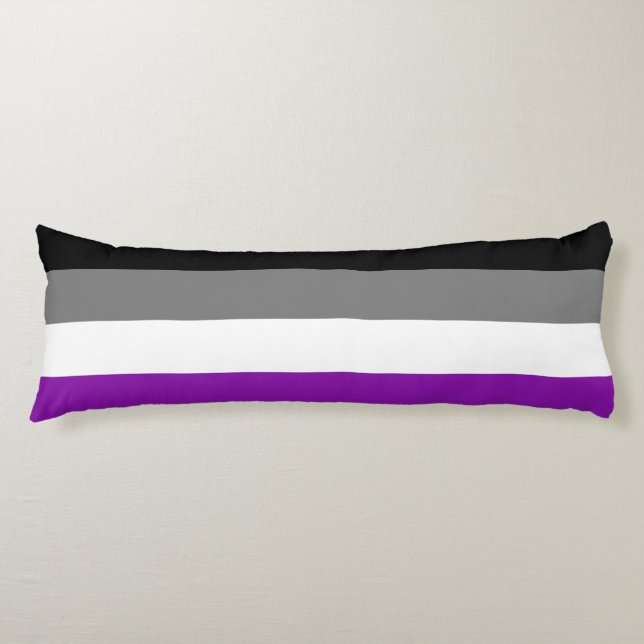 Asexual Pride, LGBTQ Pride, Striped Print Body Cushion (Front)