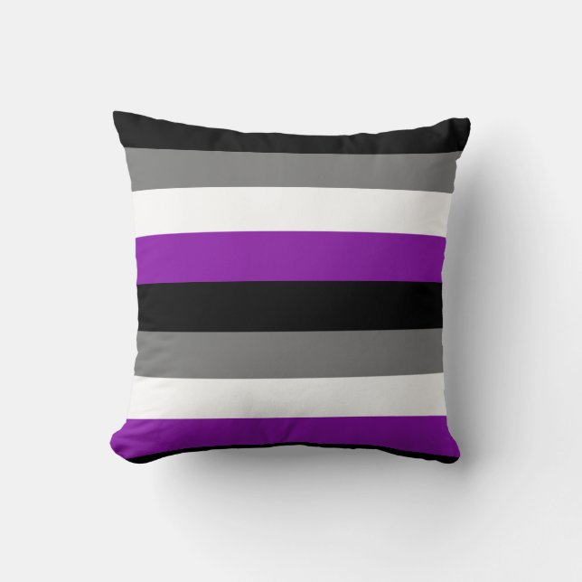 Asexual Pride, LGBTQ Pride, Striped Print Cushion (Front)