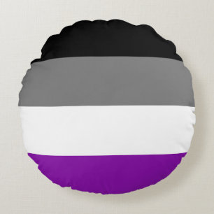 Asexual Pride, LGBTQ Pride, Striped Print Round Cushion