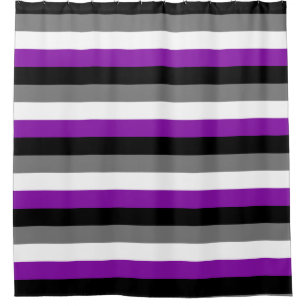 Asexual Pride, LGBTQ Pride, Striped Print Shower Curtain